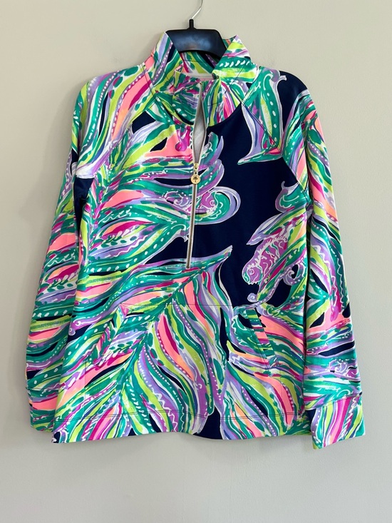 Lilly Pulitzer Tops - Lilly Pulitzer UPF 50+ Skipper Half Zip Long Sleeve Popover Bright Multicolor, M